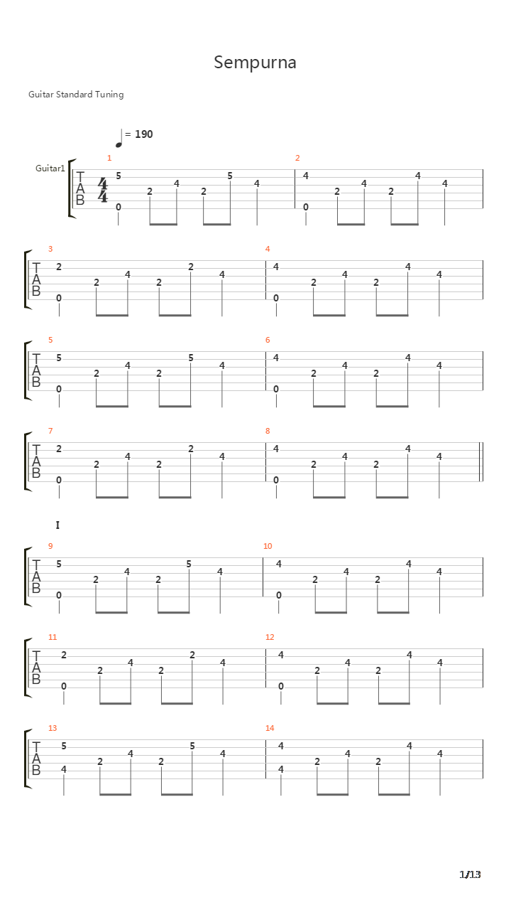 Sempurna吉他谱