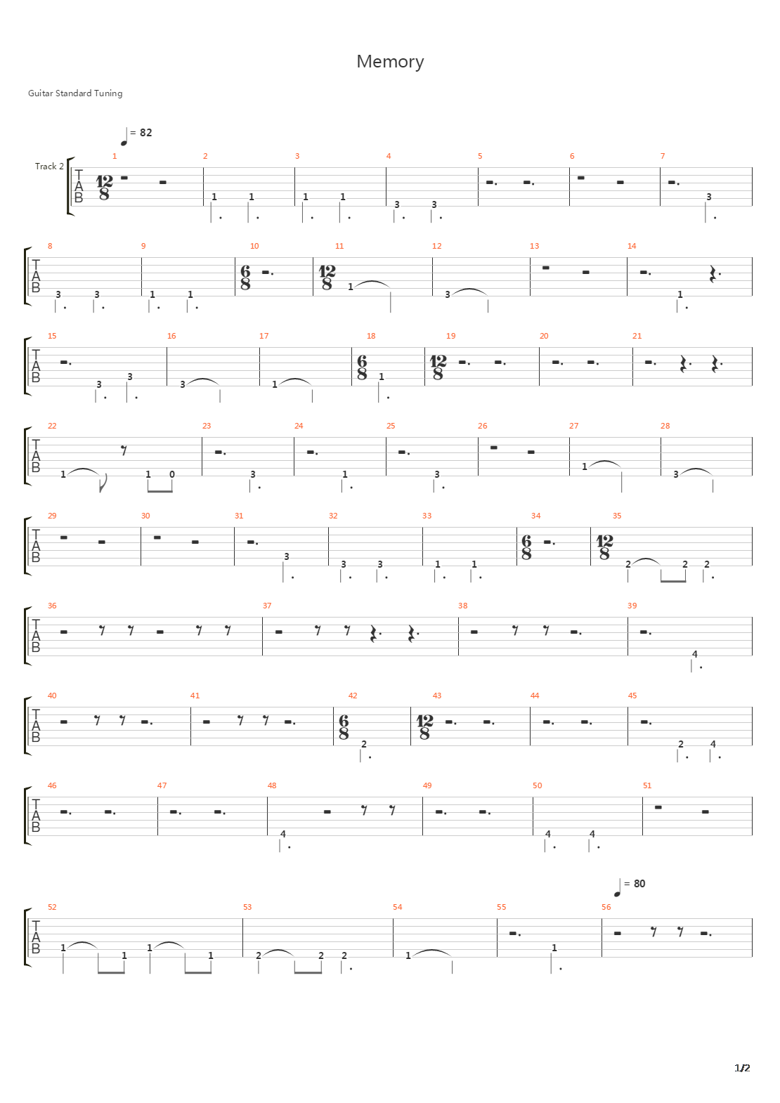 Memory吉他谱