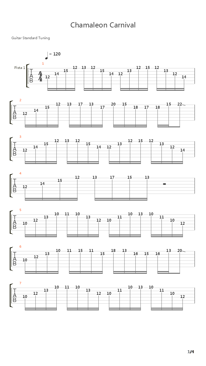 Chamaleon Carnival吉他谱