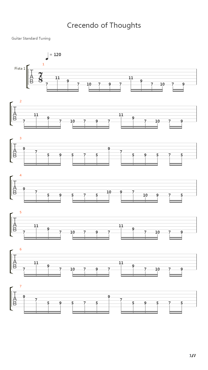 Crecendo Of Thoughts吉他谱