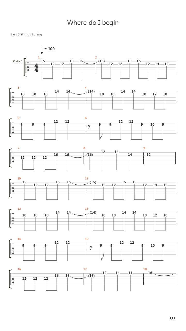 Where Do I Begin吉他谱