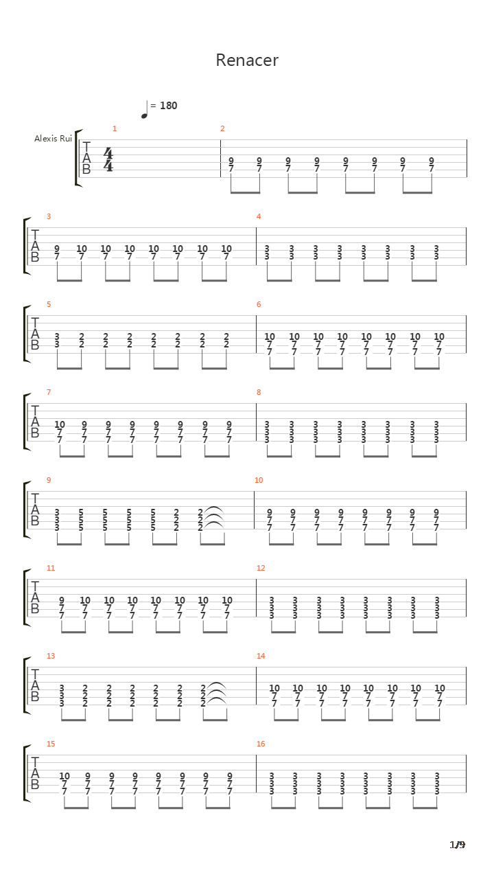 Renacer吉他谱