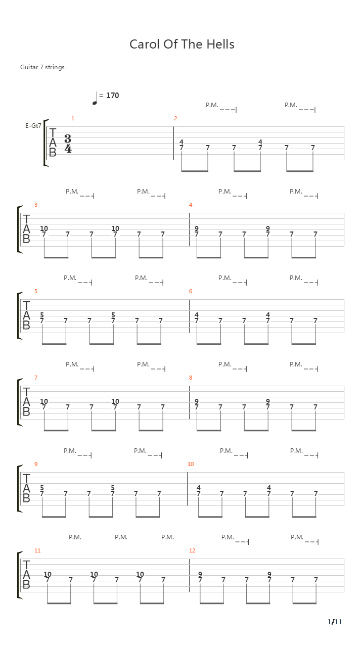 Carol Of The Hells吉他谱