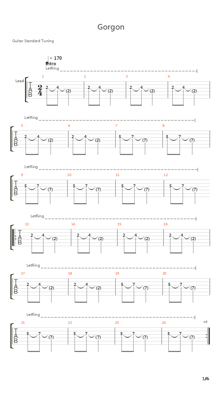 Gorgon吉他谱