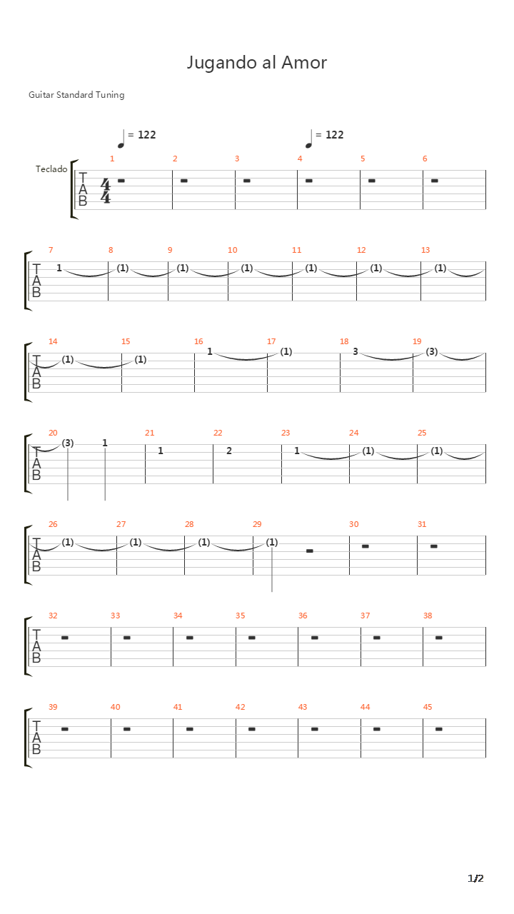 Jugando Al Amor吉他谱
