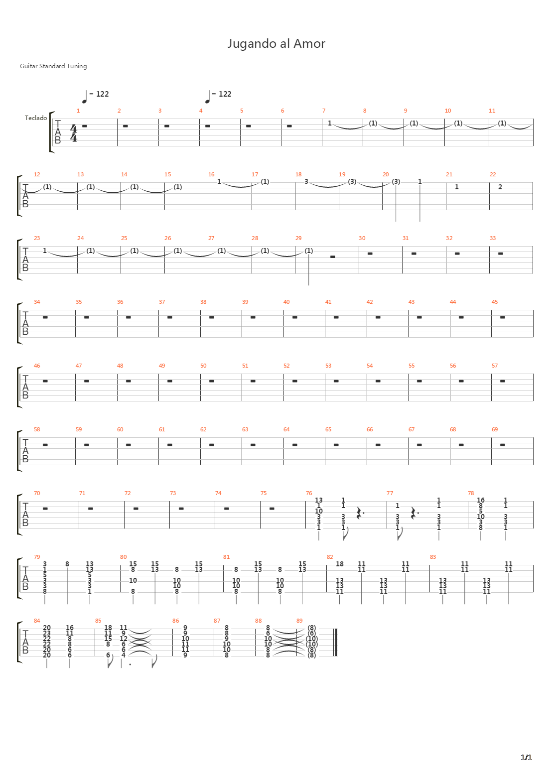 Jugando Al Amor吉他谱