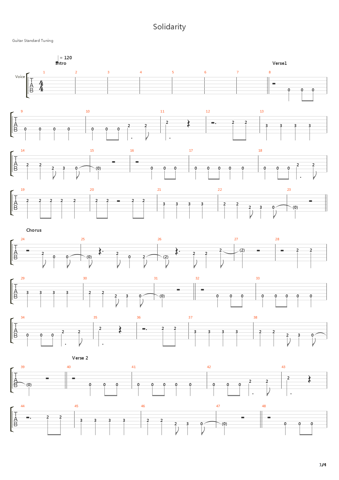 Solidarity吉他谱