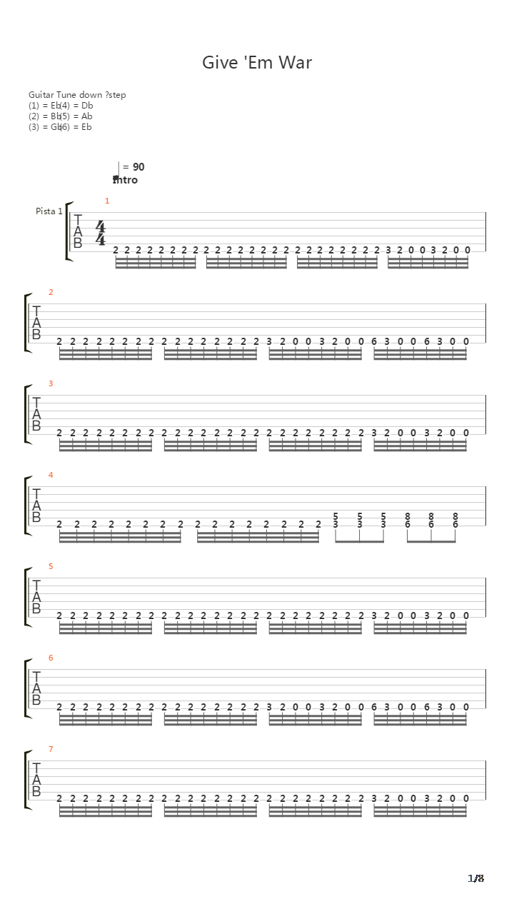 Give Em War吉他谱
