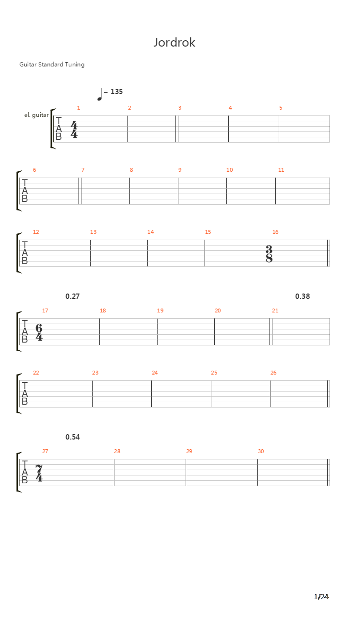 Jordrok吉他谱