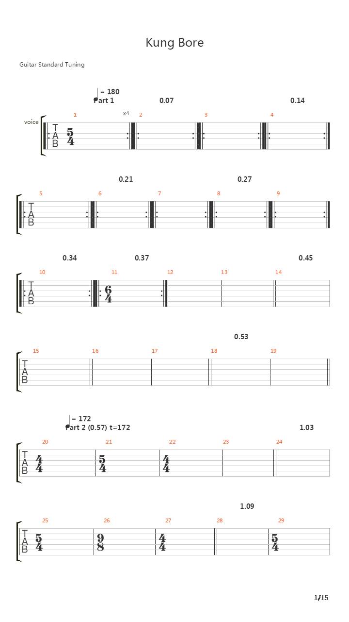 Kung Bore吉他谱