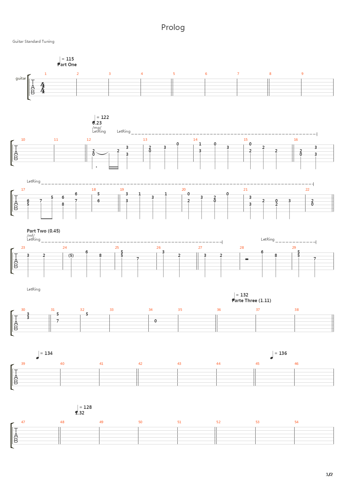 Prolog吉他谱