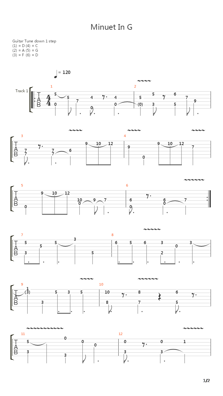 Baroque Minuet吉他谱