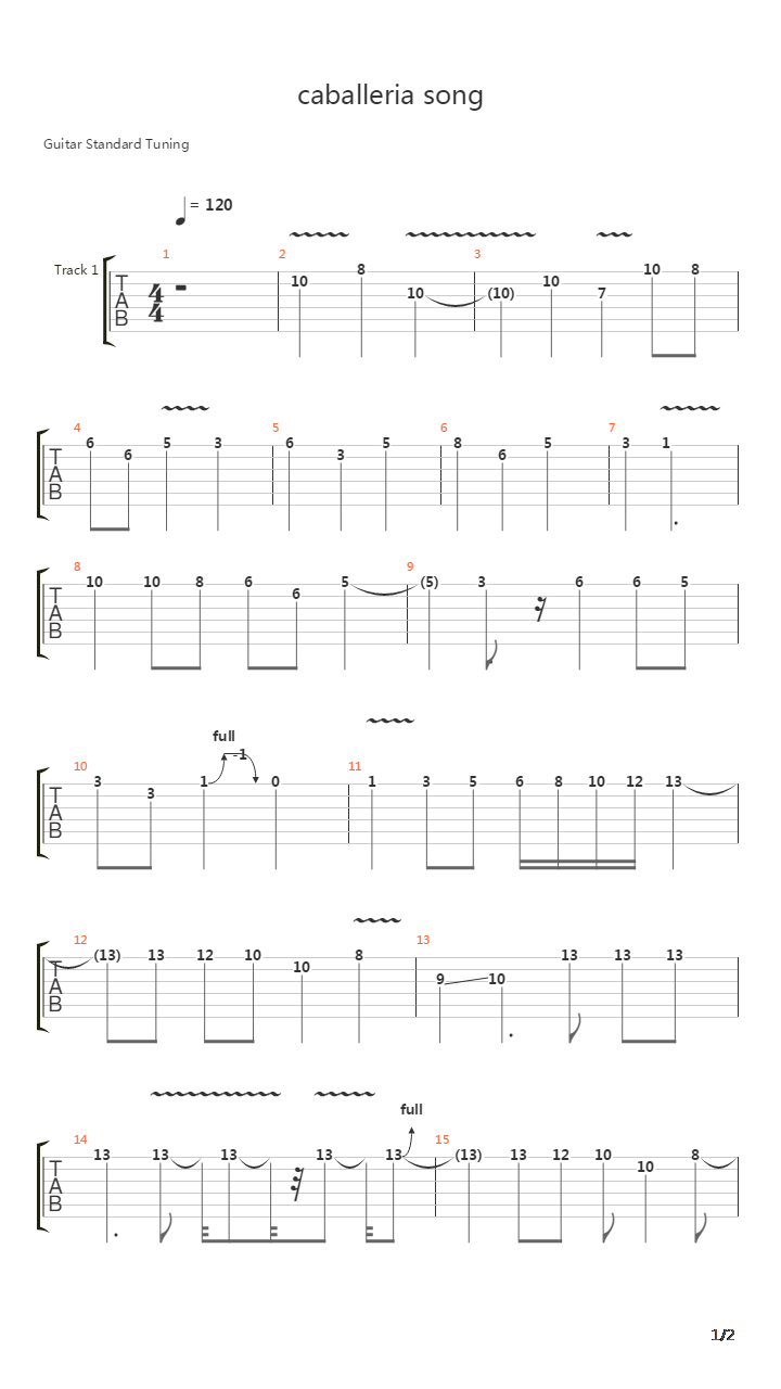 Caballeria Song吉他谱