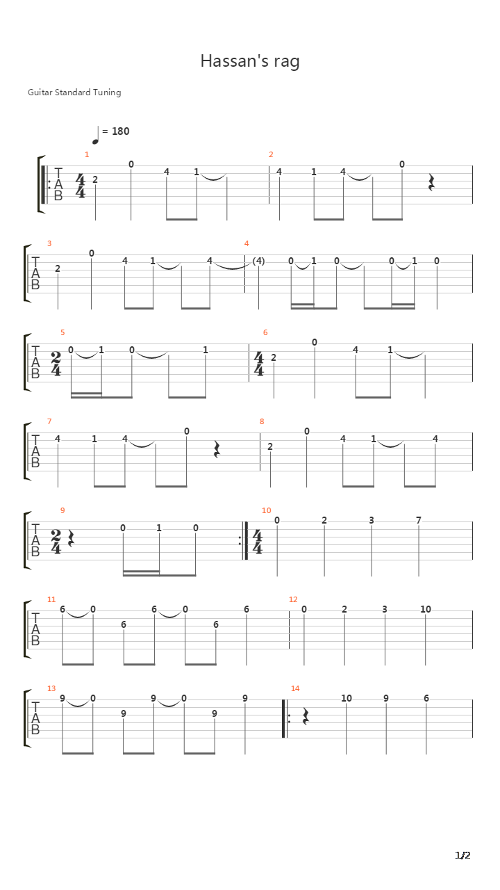 Hassans Rag吉他谱