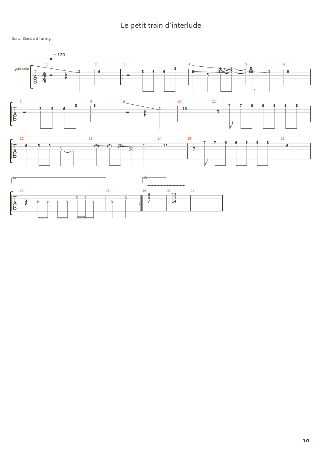 Le Petit Train Dinterlude吉他谱