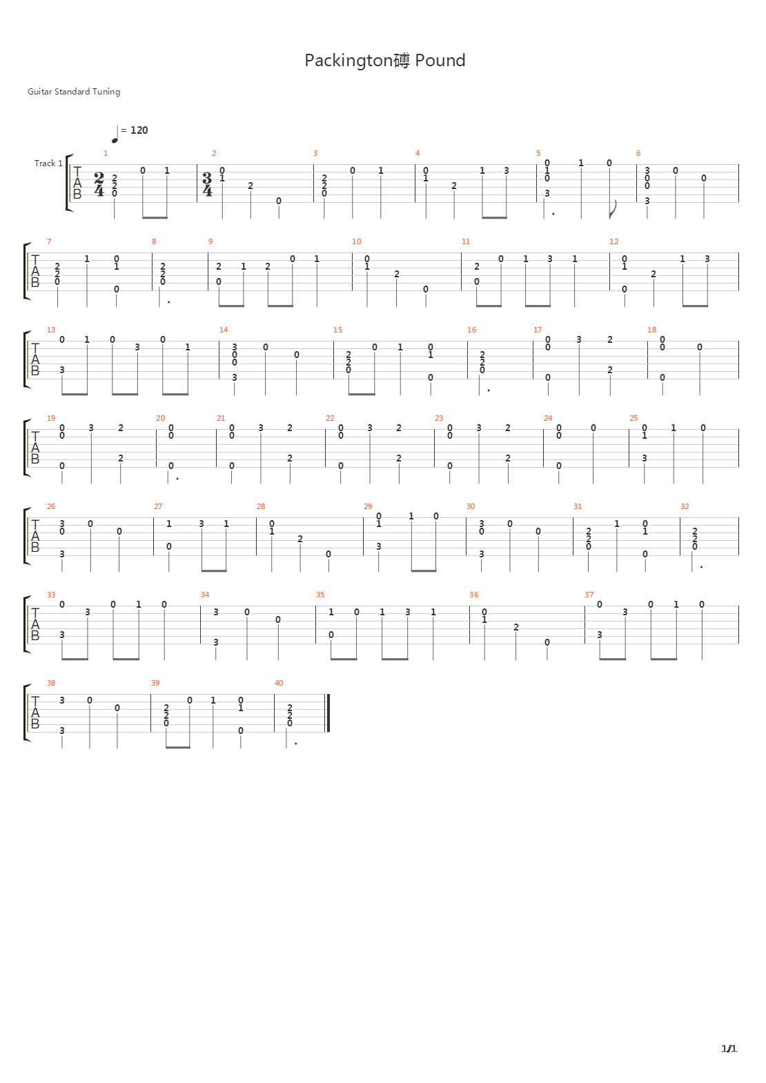Packingtons Pound吉他谱
