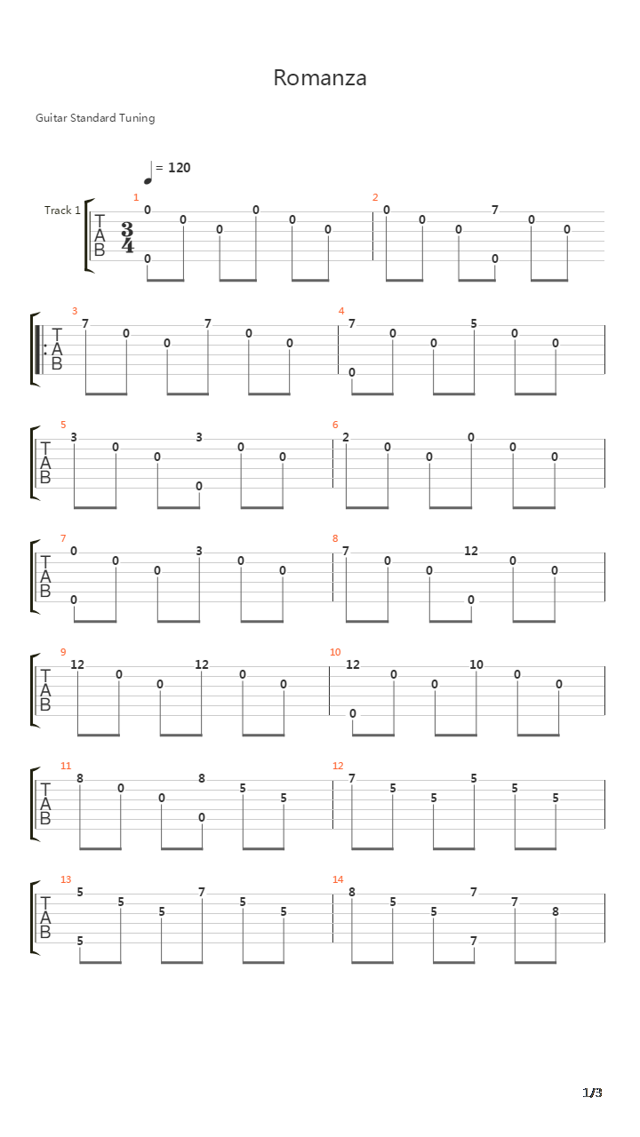 Romanza吉他谱