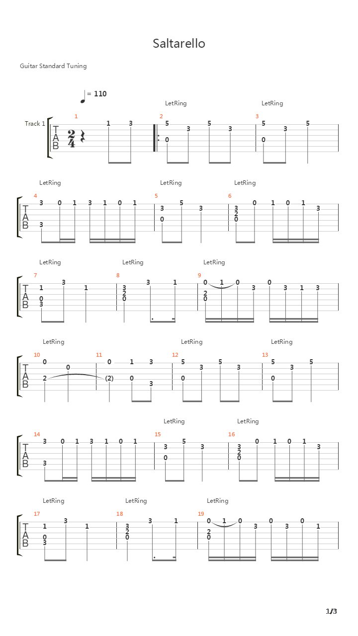 Saltarello吉他谱