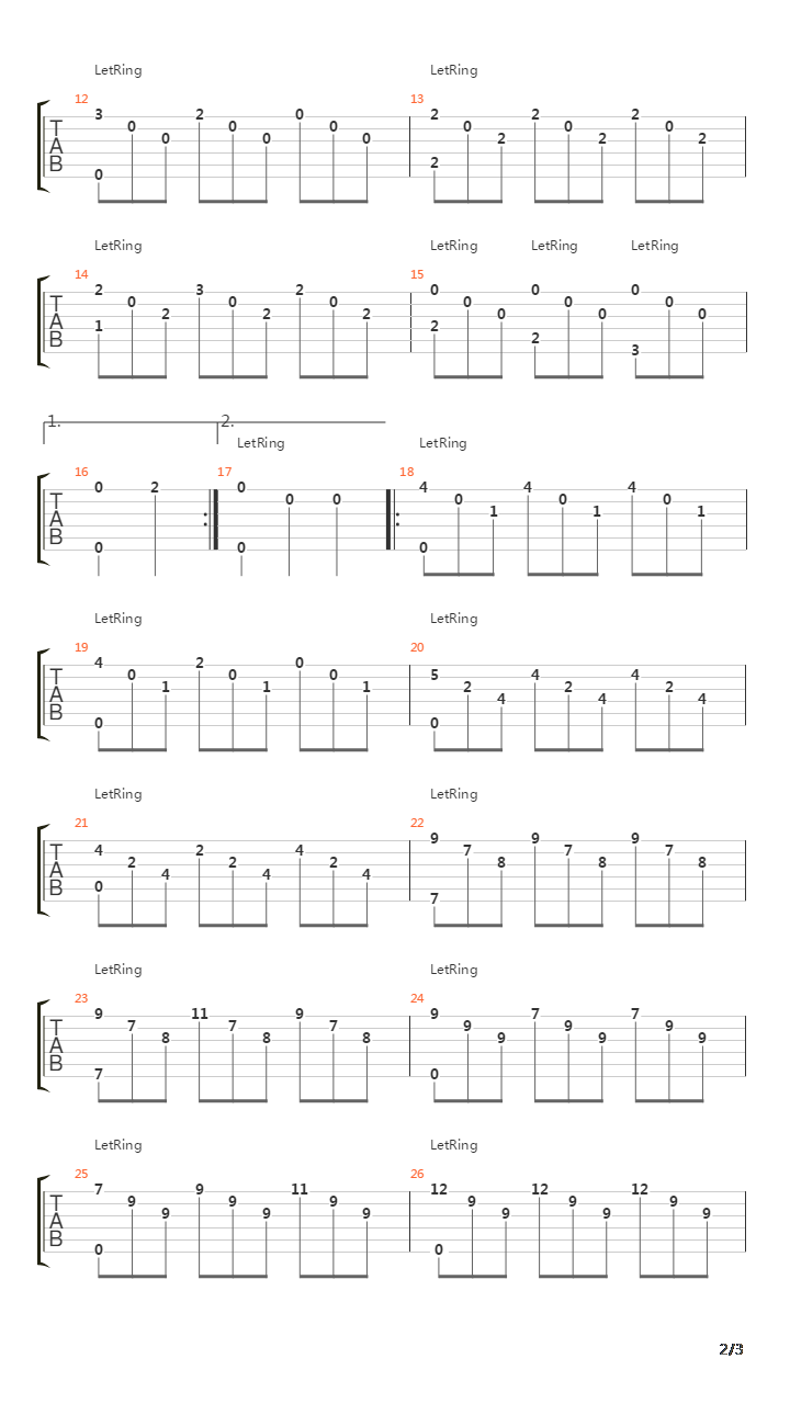 Spanish Ballad吉他谱