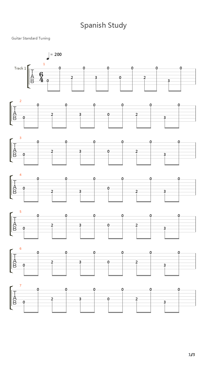 Spanish Study吉他谱