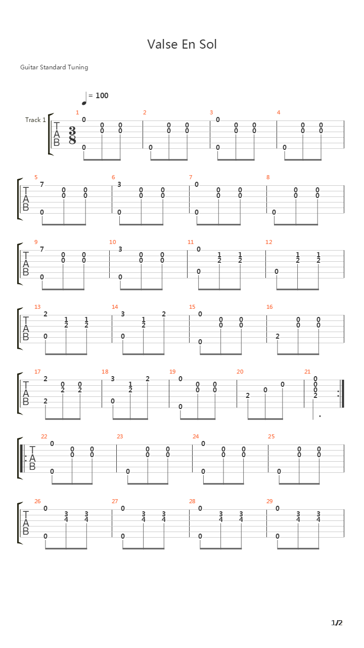Valse In Sol吉他谱