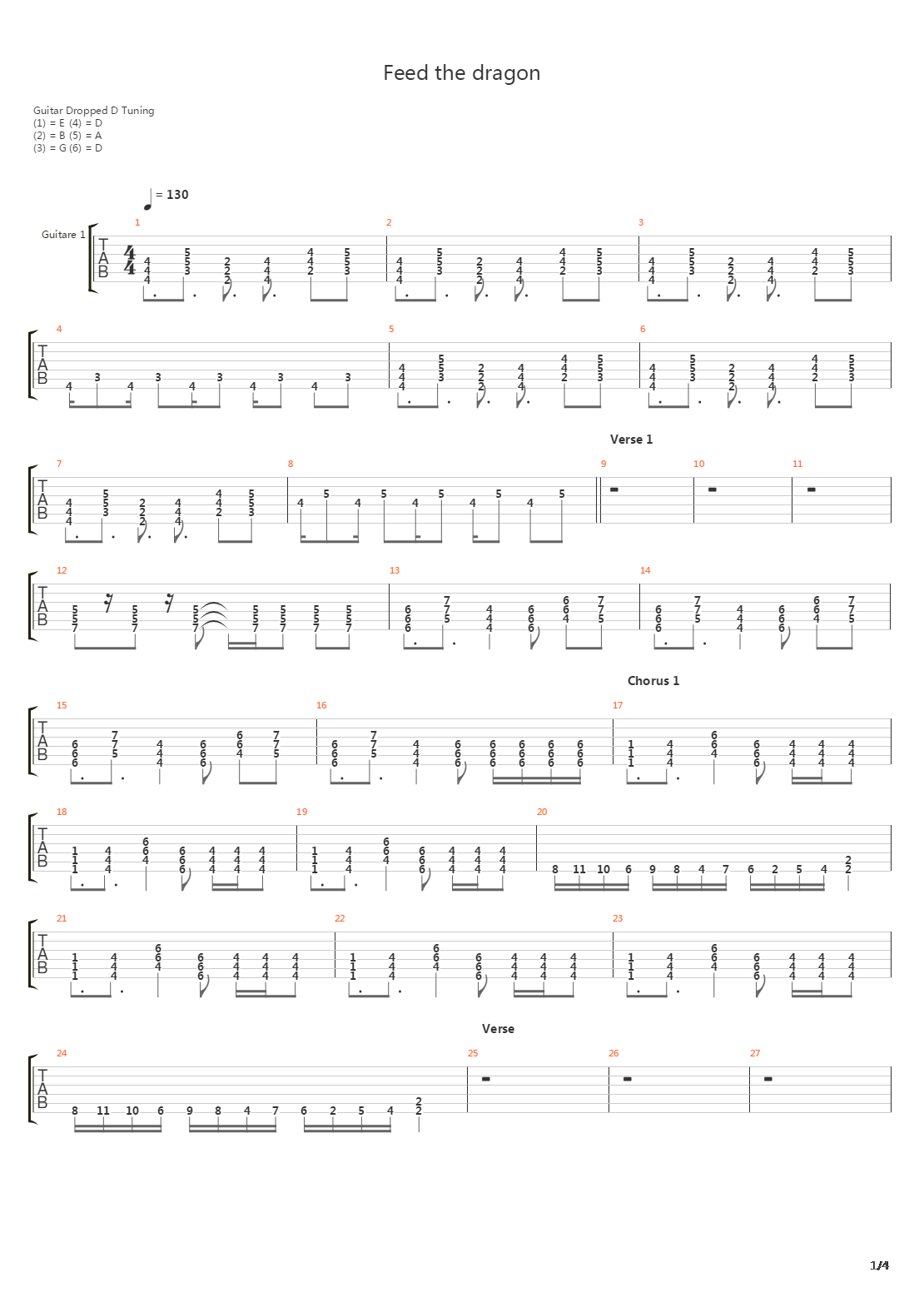 Feed The Dragon吉他谱