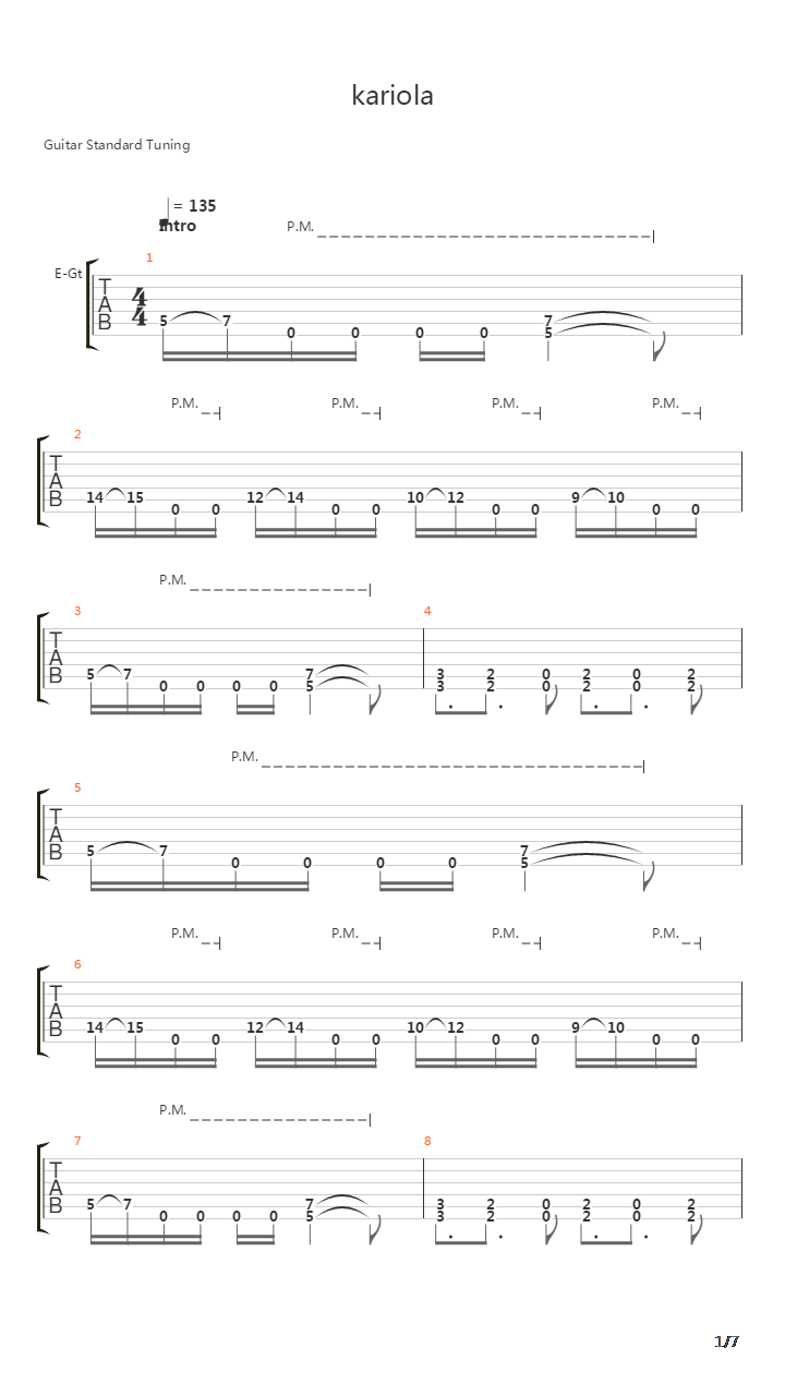 Kariola吉他谱