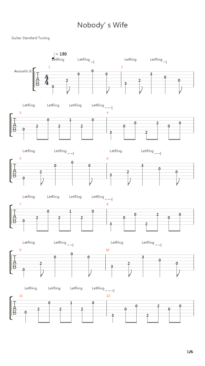 Nobody S Wife吉他谱