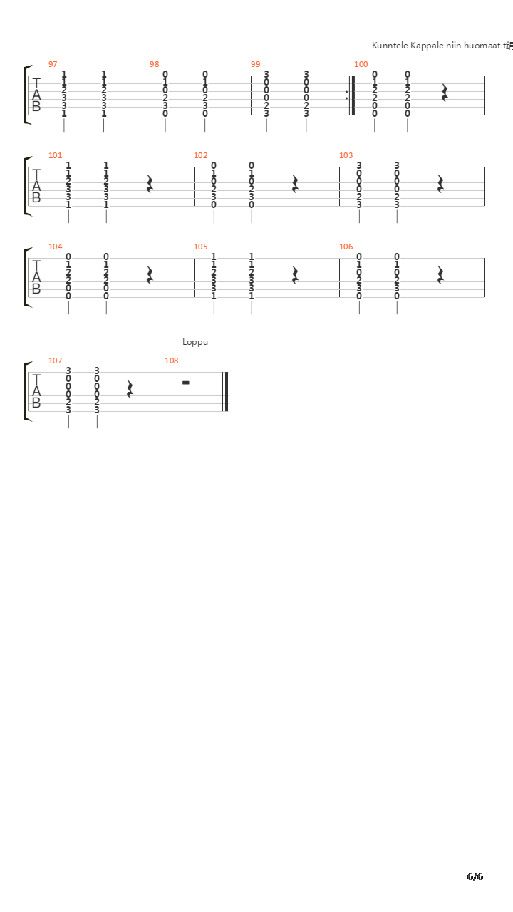 Puistossa吉他谱