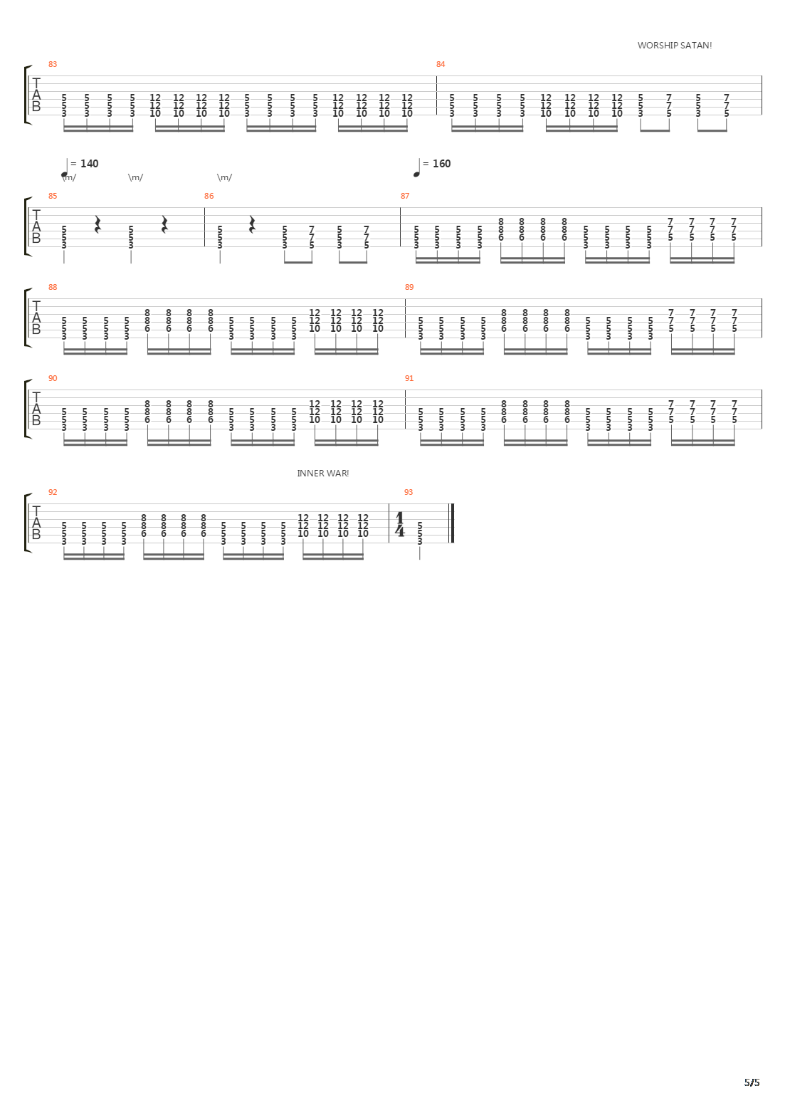 Inner War吉他谱