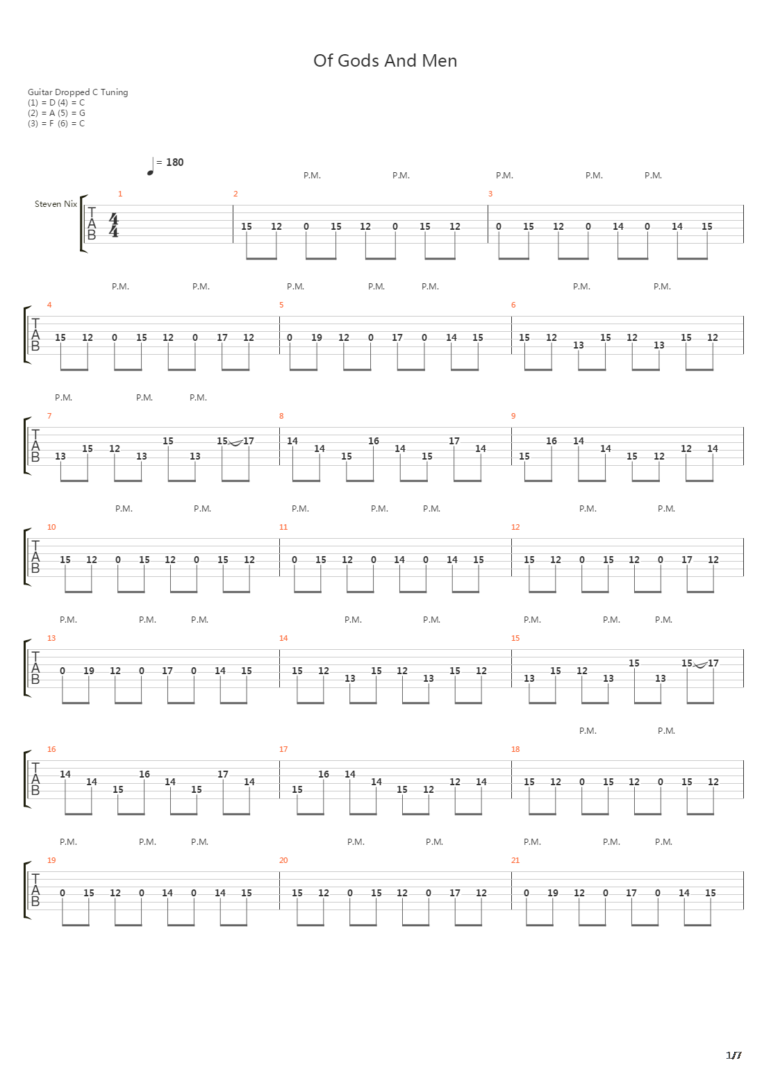 Of Gods And Men吉他谱