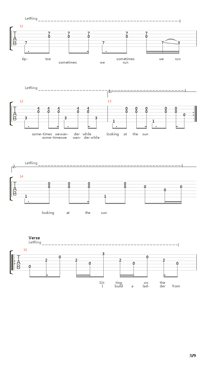 Temporary Dive吉他谱