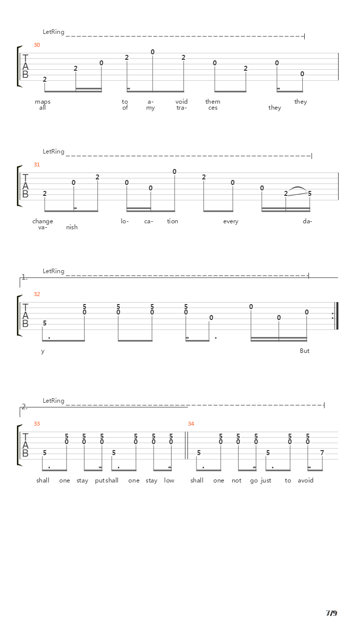 Temporary Dive吉他谱