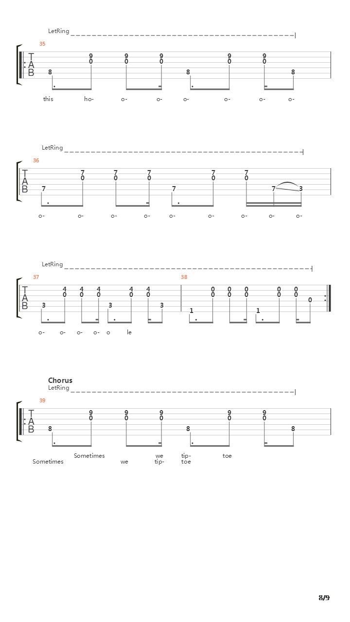 Temporary Dive吉他谱