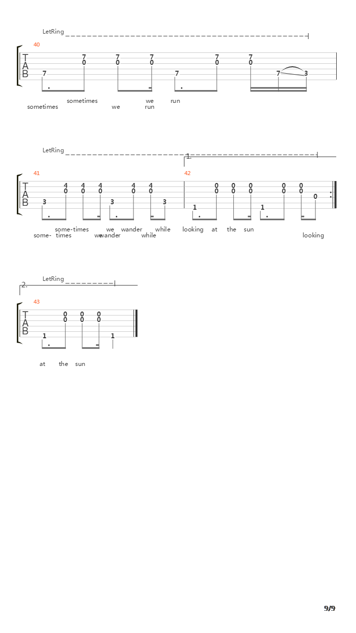 Temporary Dive吉他谱