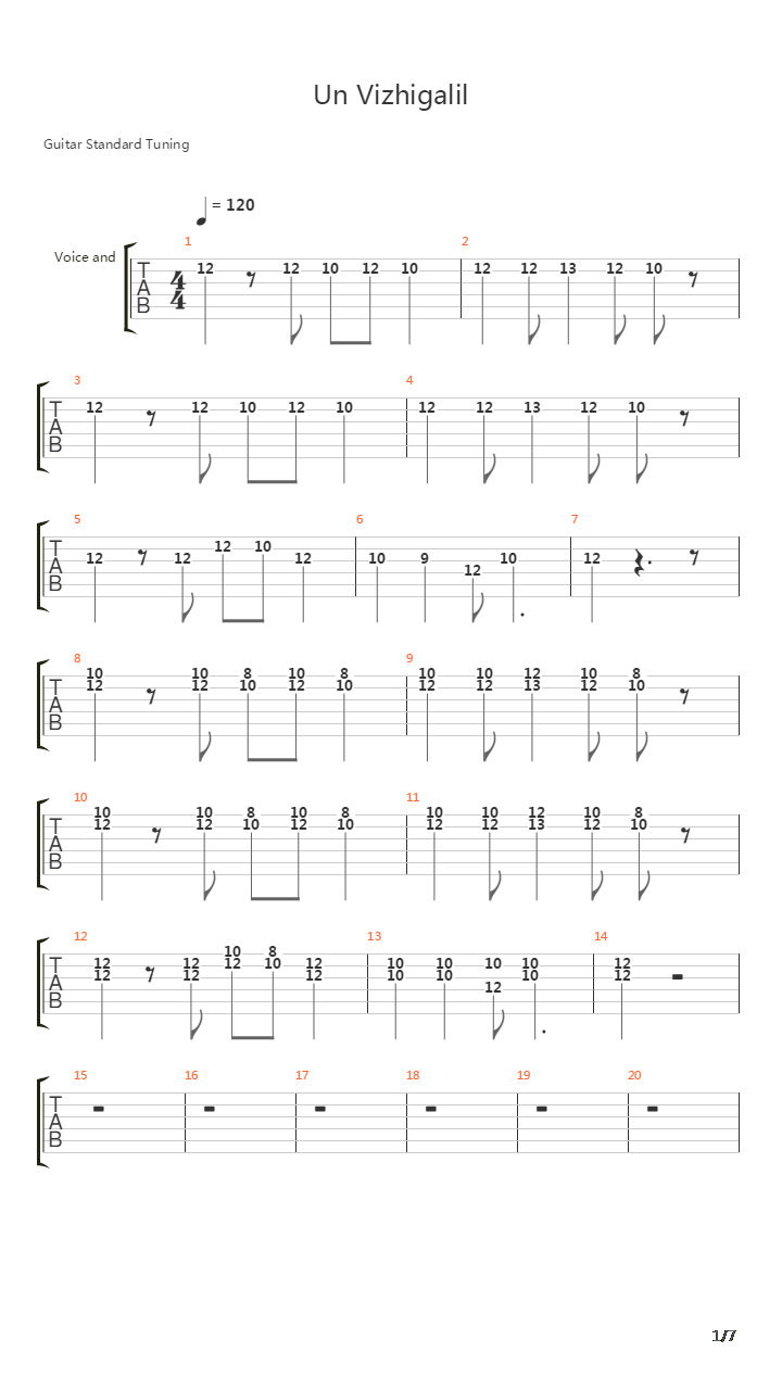 Un Vizhigalil - Maan Karate吉他谱