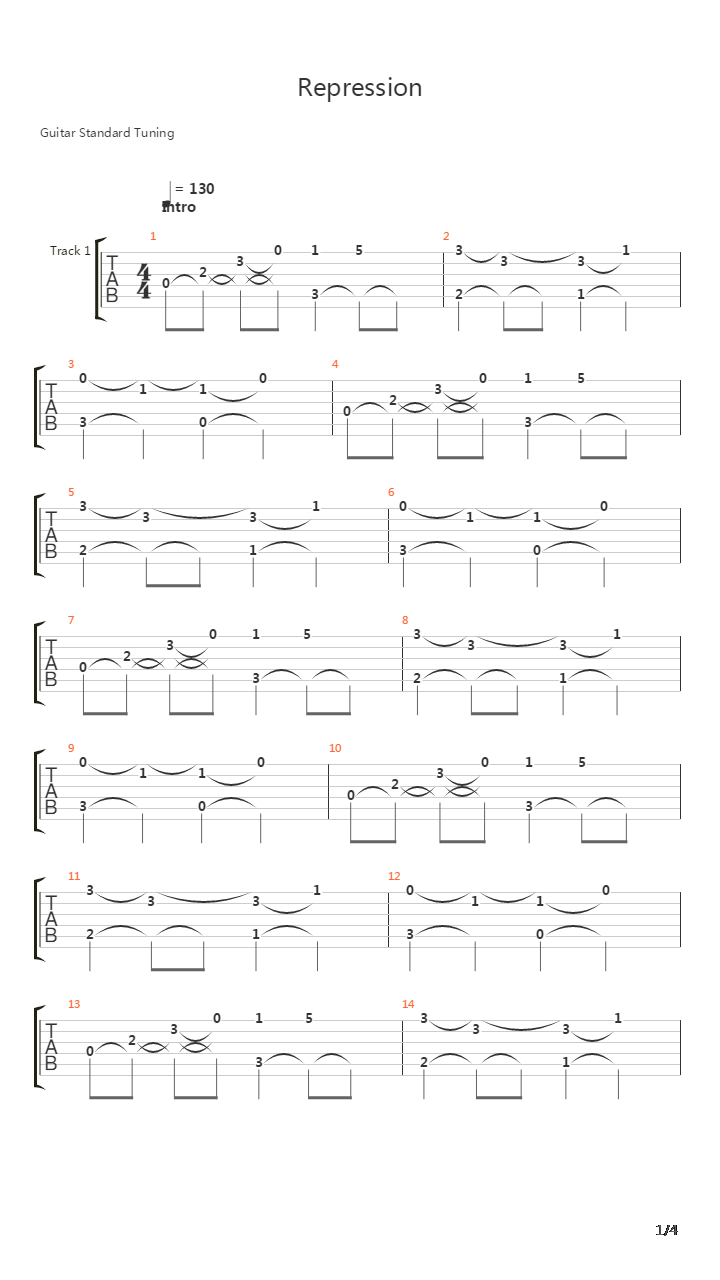 Repression吉他谱