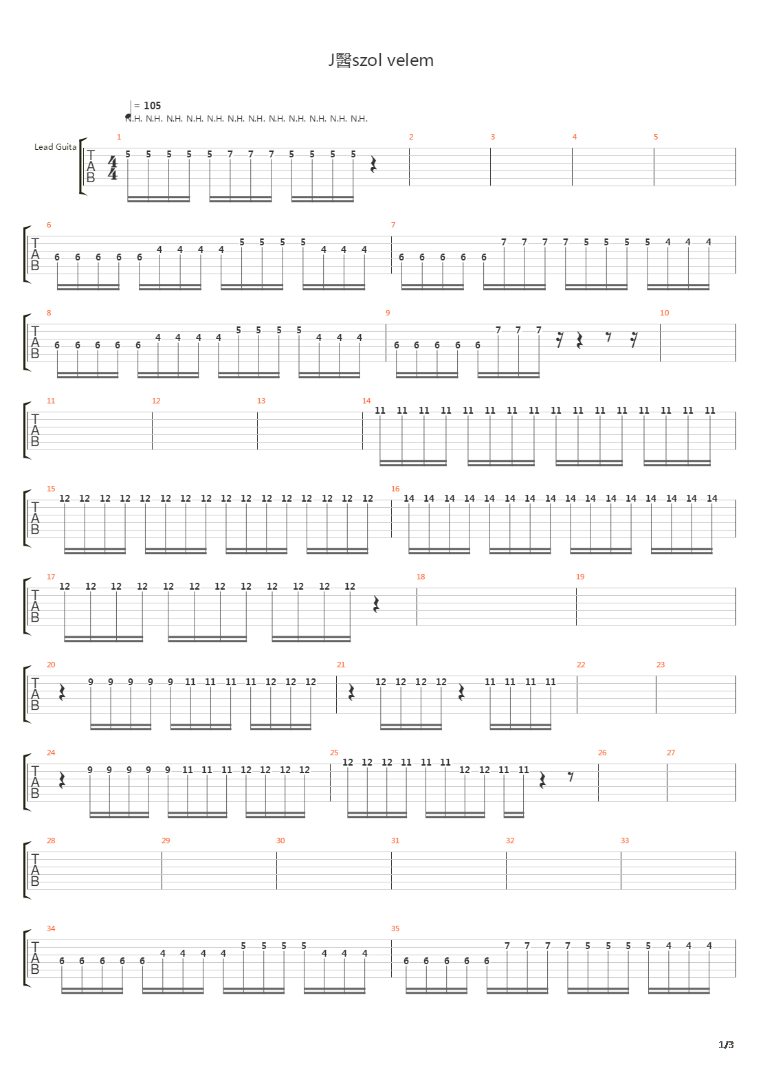 Jtszol Velem吉他谱