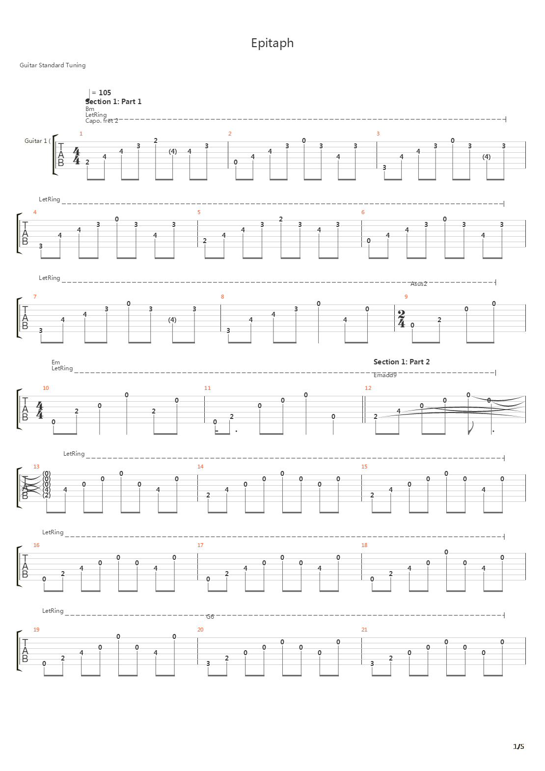 Epitaph吉他谱