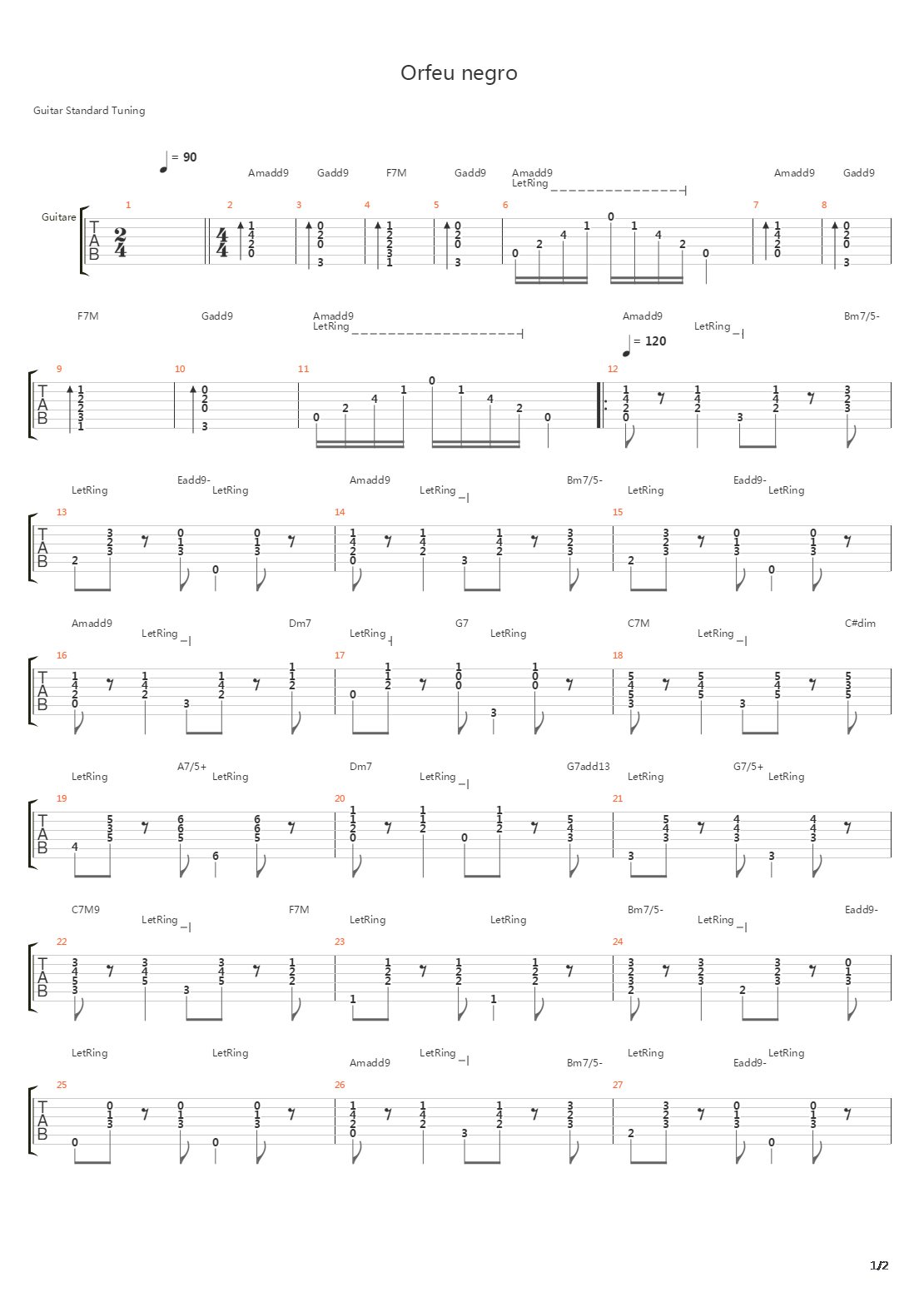 Orfeu Negro Luis Bonfa吉他谱