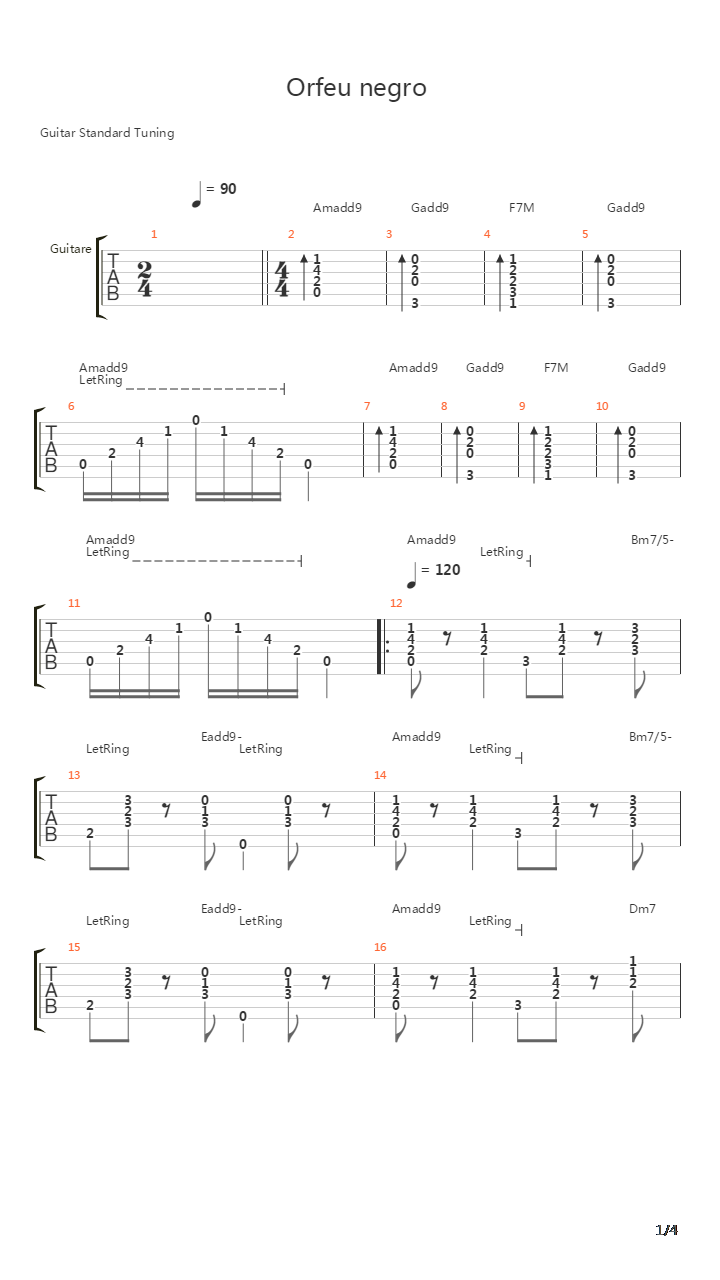 Orfeu Negro Luis Bonfa吉他谱