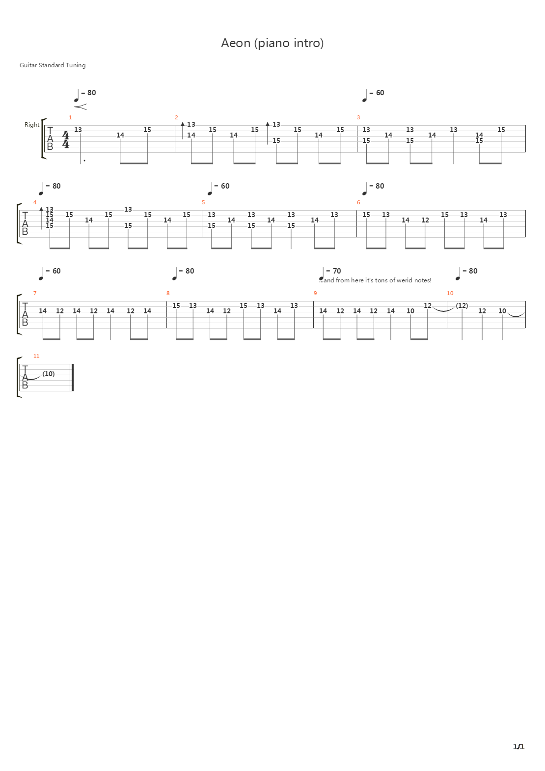 Aeon吉他谱