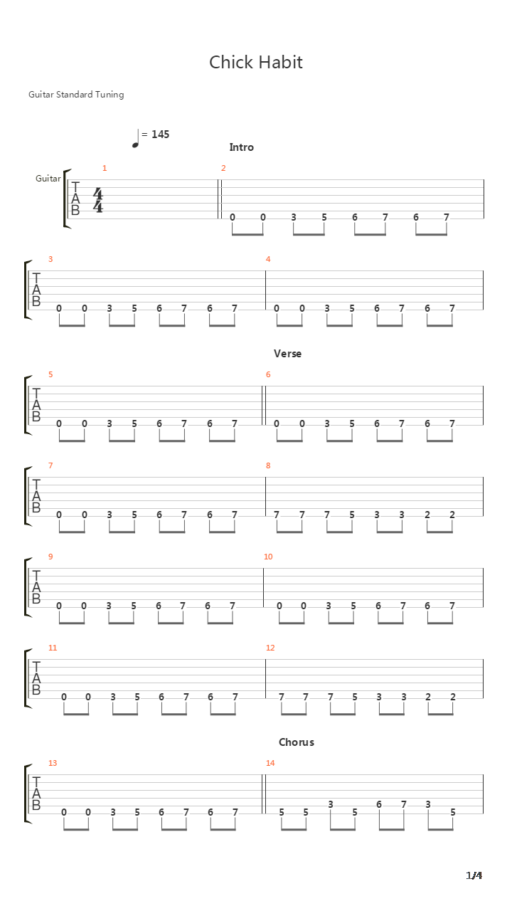 Chick Habit吉他谱
