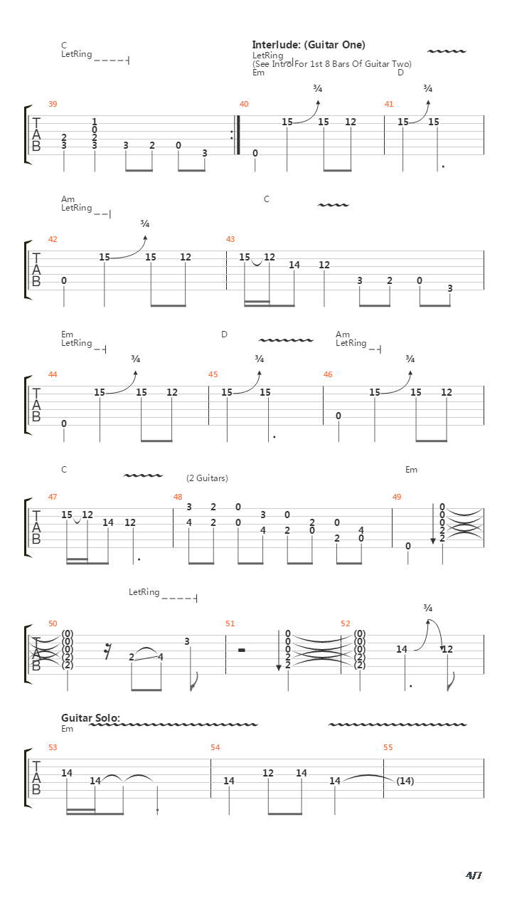 Sign Of The Gypsy Queen吉他谱