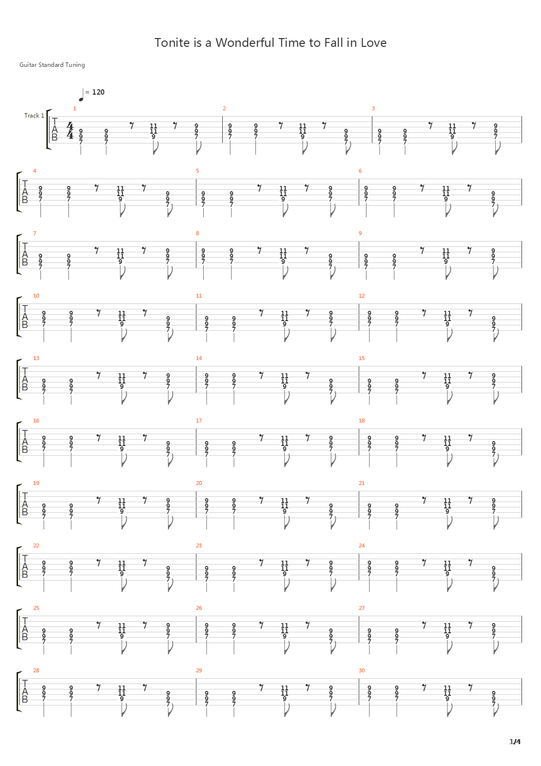 Tonight Is A Wonderful Time To Fall In Love吉他谱