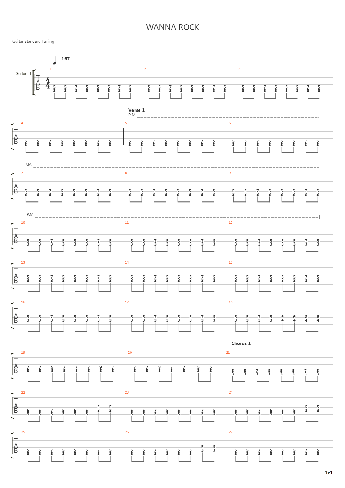 Wanna Rock吉他谱