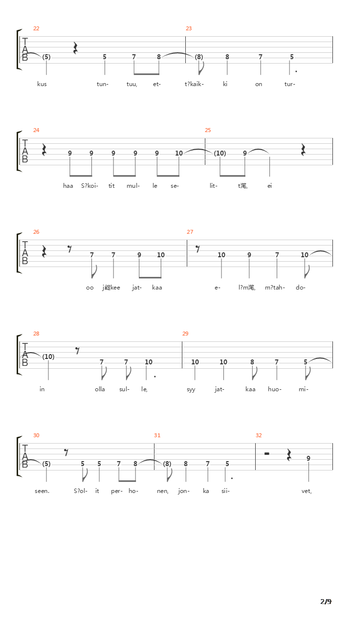 Ilona吉他谱