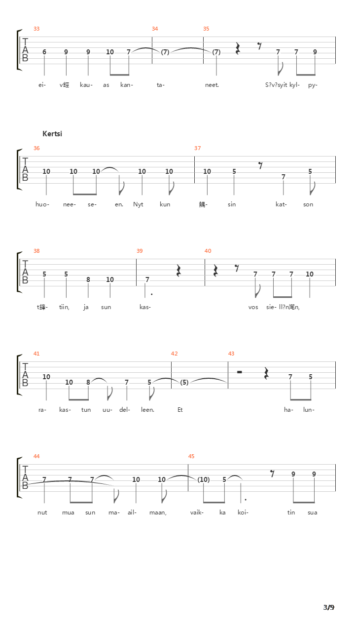 Ilona吉他谱