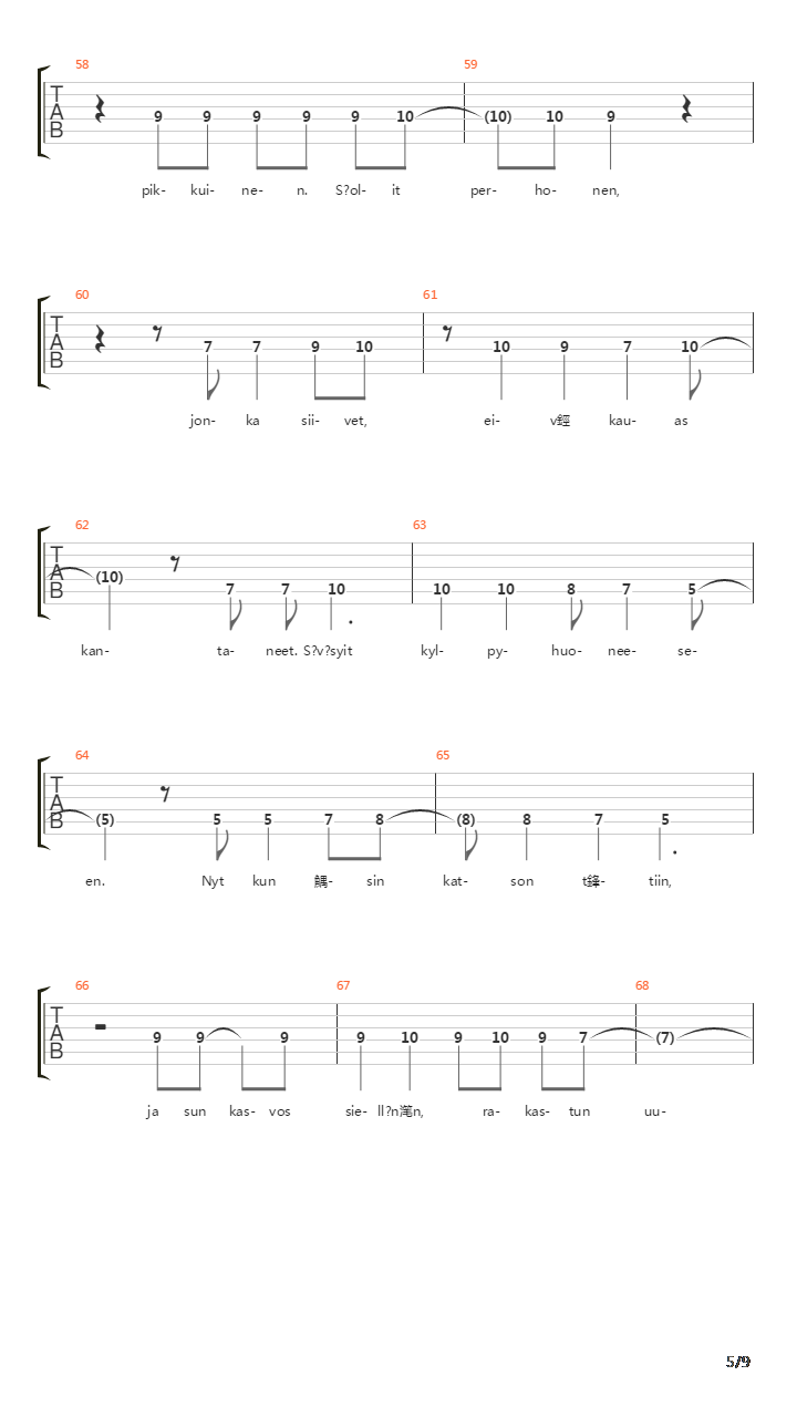 Ilona吉他谱