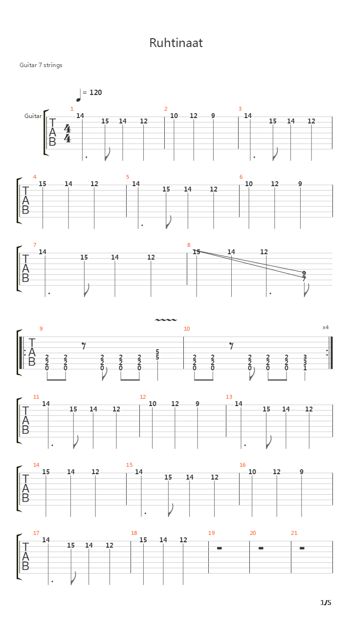 Ruhtinaat吉他谱